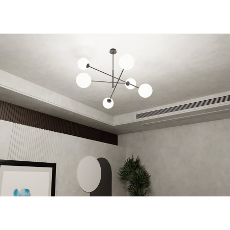 Lampa sufitowa Linear VI Emibig | Szklane kule, 102cm