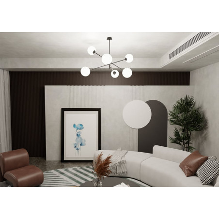 Lampa sufitowa Linear VI Emibig | Szklane kule, 102cm