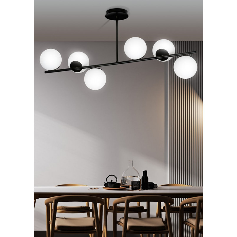Lampa sufitowa Emibig Bior VI - szkło biało-czarne | Kup teraz!