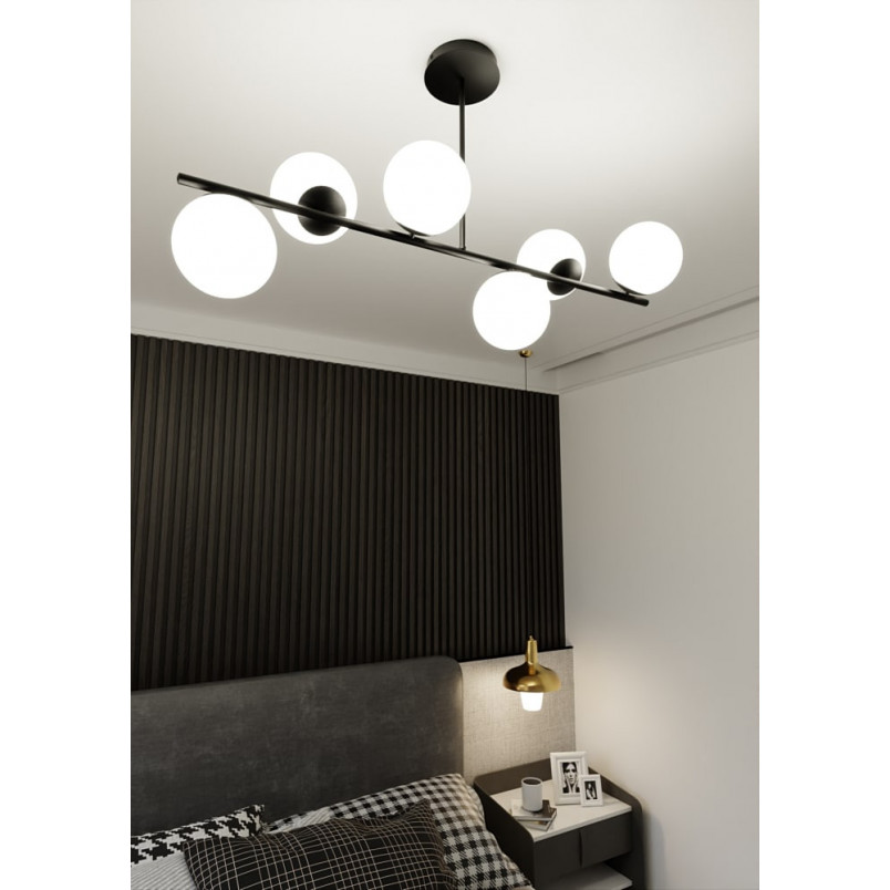 Lampa sufitowa Emibig Bior VI - szkło biało-czarne | Kup teraz!