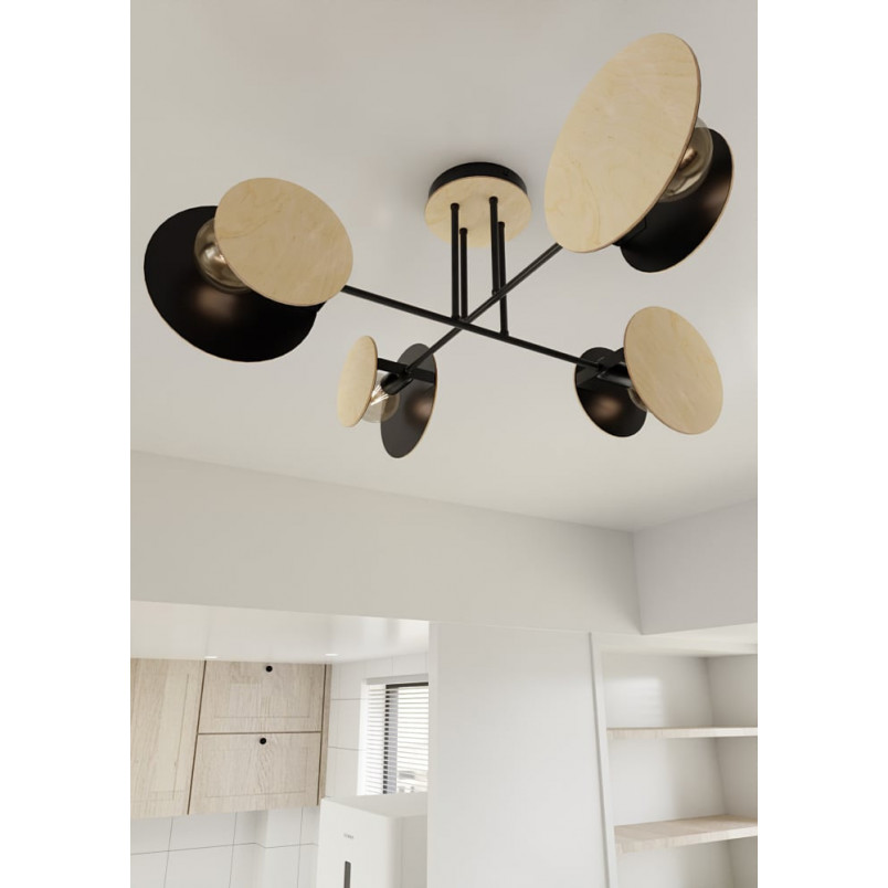 Lampa Zita IV Emibig | Drewniana, Sufitowa, 86cm - Kup Teraz!
