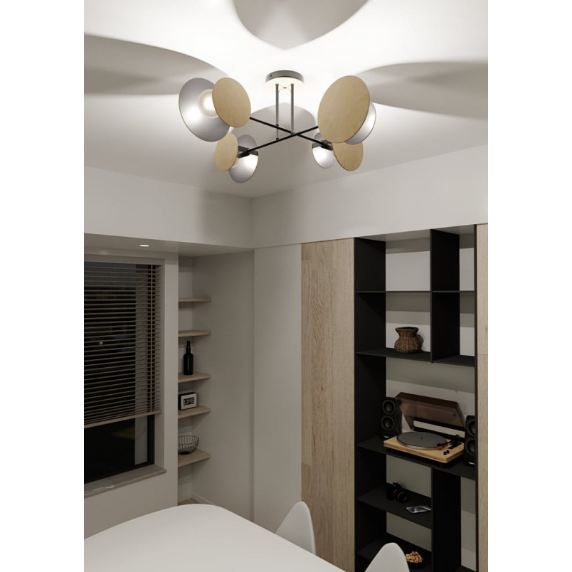 Lampa Zita IV Emibig | Drewniana, Sufitowa, 86cm - Kup Teraz!
