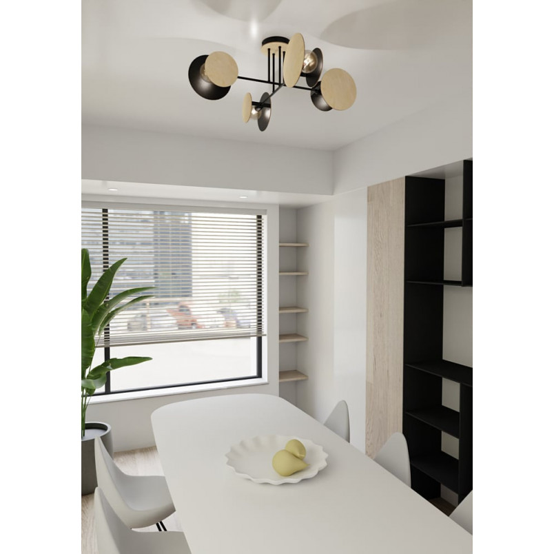 Lampa Zita IV Emibig | Drewniana, Sufitowa, 86cm - Kup Teraz!