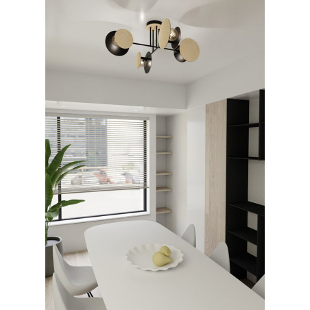 Lampa Zita IV Emibig | Drewniana, Sufitowa, 86cm - Kup Teraz!