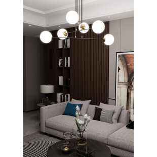 Lampa wisząca Emibig Ognis VI | Szklane kule, czarno-biała