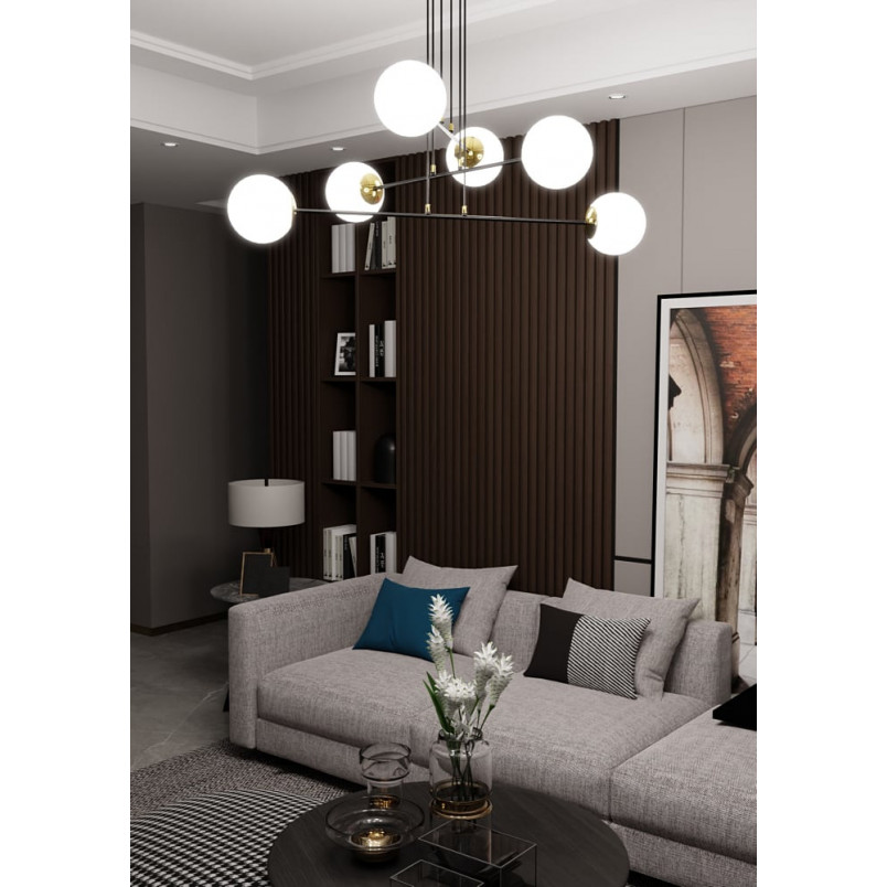 Lampa wisząca Emibig Ognis VI | Szklane kule, czarno-biała