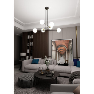 Lampa wisząca Emibig Ognis VI | Szklane kule, czarno-biała