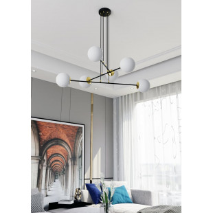 Lampa wisząca Emibig Ognis VI | Szklane kule, czarno-biała