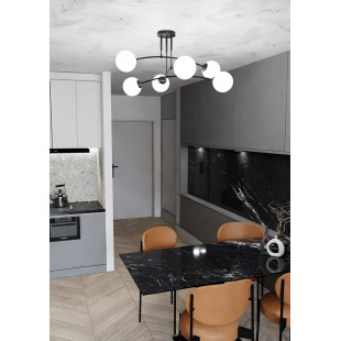 Lampa Sufitowa Pregos IV - Szklane Kule, Biały/Czarny | Emibig
