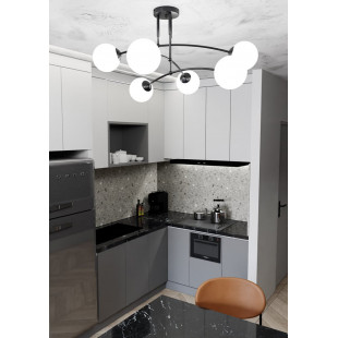 Lampa Sufitowa Pregos IV - Szklane Kule, Biały/Czarny | Emibig
