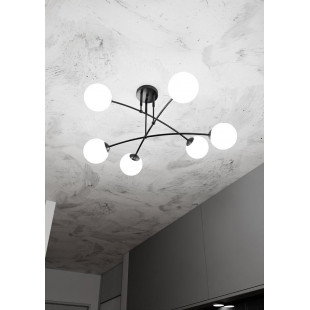 Lampa Sufitowa Pregos IV - Szklane Kule, Biały/Czarny | Emibig