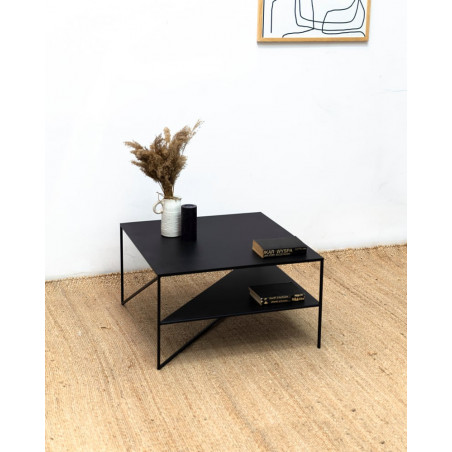Stolik industrialny kwadratowy 70cm czarny | NG Design