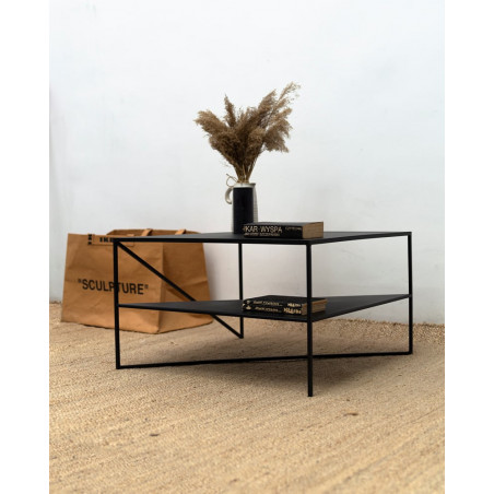 Stolik industrialny kwadratowy 70cm czarny | NG Design