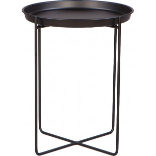 Okrągły stolik metalowy z tacą Neye 43cm czarny Nordifra