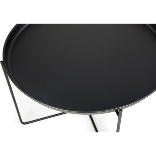 Okrągły stolik metalowy z tacą Neye 43cm czarny Nordifra