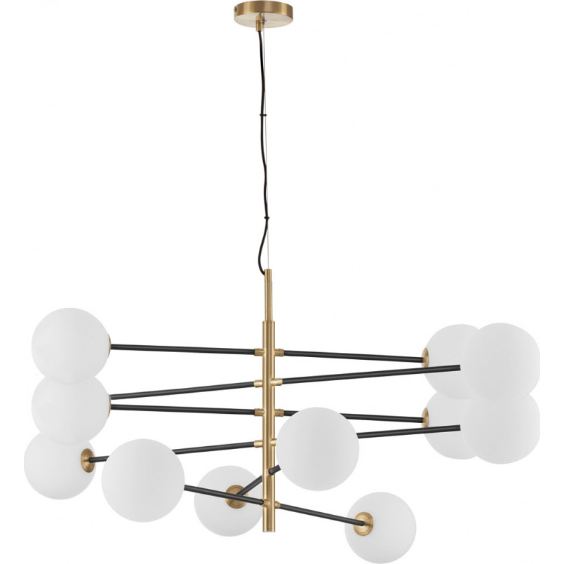 Lampa wisząca Glasbollar XII - 150cm, szkło, biało-złota | Decolab24