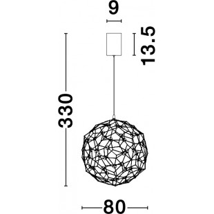 Lampa wisząca kula złota Wento LED 80cm | Decolab24