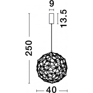 Lampa wisząca kula nowoczesna Wento LED 40cm czarna