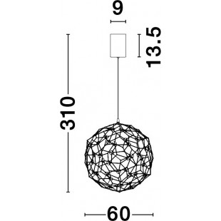 Lampa Wisząca Kula Złota LED | Decolab24