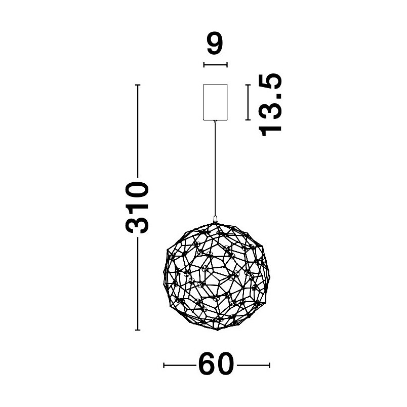 Lampa Wisząca Kula Złota LED | Decolab24