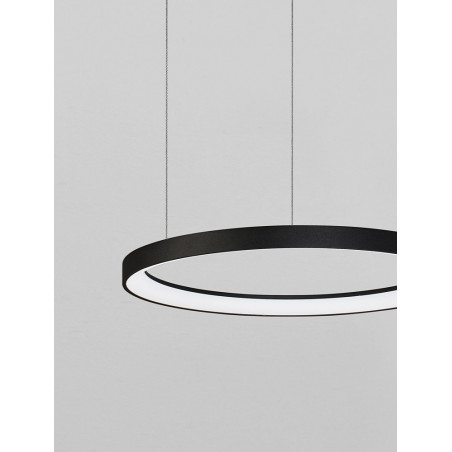 Lampa wisząca LED Benno: Nowoczesny design, czarny klosz | Decolab24
