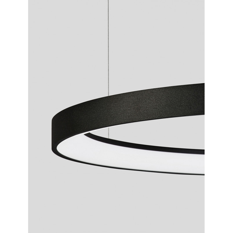 Lampa wisząca LED Benno: Nowoczesny design, czarny klosz | Decolab24