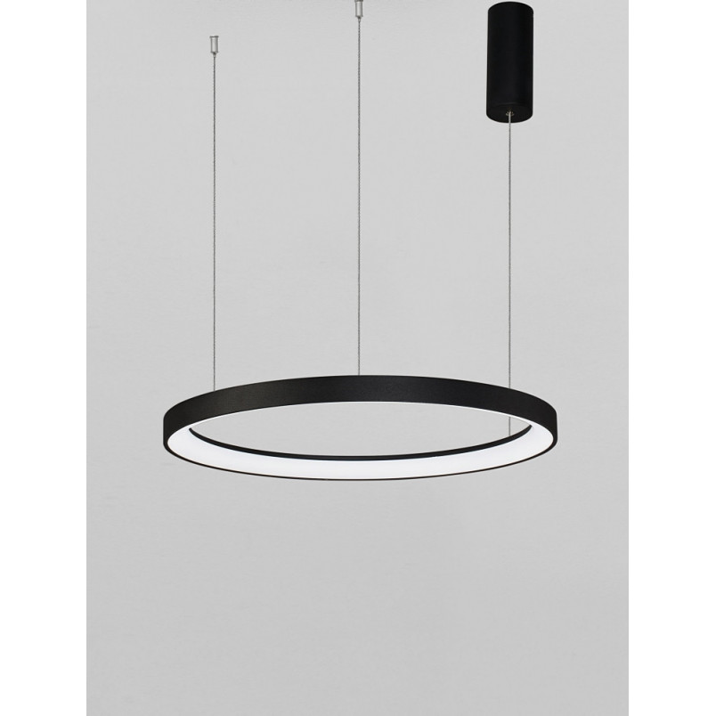 Lampa wisząca LED Benno: Nowoczesny design, czarny klosz | Decolab24