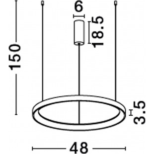 Lampa wisząca LED Benno | Nowoczesny design, 48cm, Czarna