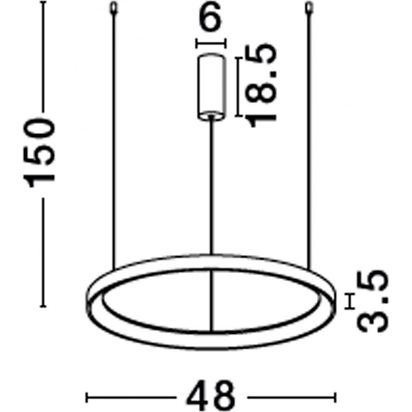 Lampa wisząca LED Benno | Nowoczesny design, 48cm, Czarna