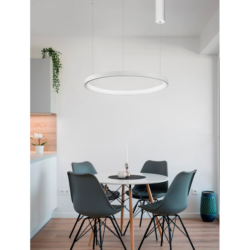 Lampa wisząca LED Benno | Nowoczesna, biała, ściemniana - Decolab24