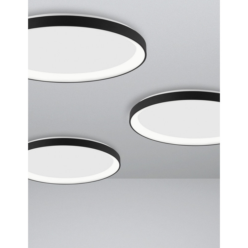 Plafon LED Benno 58cm Czarny - Nowoczesne Oświetlenie