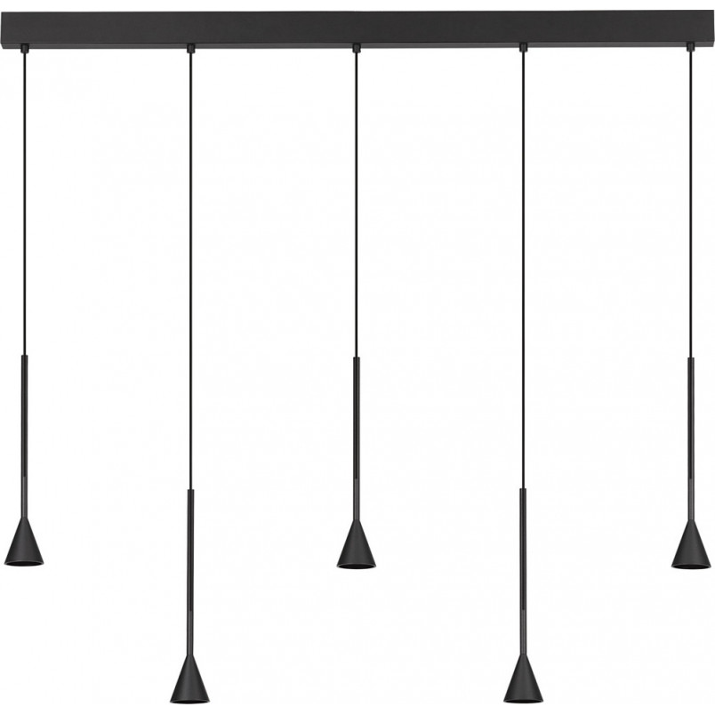 Lampa wisząca Loop LED 5 punktów | Czarna, 110cm | Decolab24
