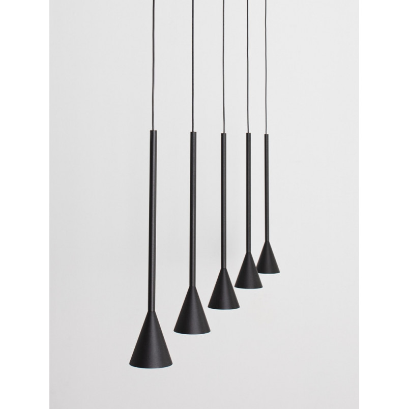 Lampa wisząca Loop LED 5 punktów | Czarna, 110cm | Decolab24