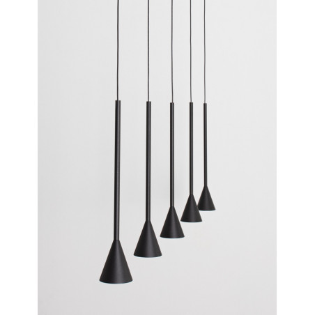 Lampa wisząca Loop LED 5 punktów | Czarna, 110cm | Decolab24