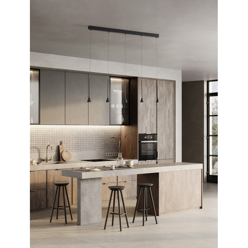 Lampa wisząca Loop LED 5 punktów | Czarna, 110cm | Decolab24