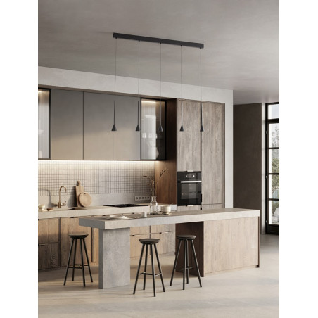 Lampa wisząca Loop LED 5 punktów | Czarna, 110cm | Decolab24