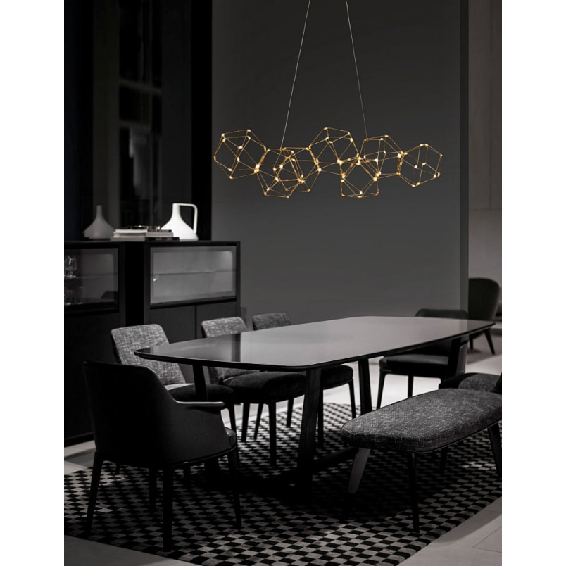 Lampa wisząca Wento II LED - Złota, Nowoczesna | Decolab24