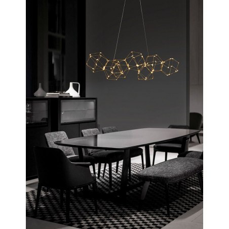 Lampa wisząca Wento II LED - Złota, Nowoczesna | Decolab24