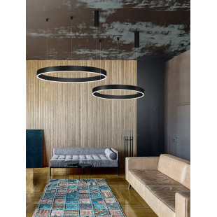 Lampa wisząca LED czarna okrągła | Decolab24