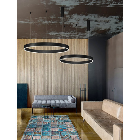 Lampa wisząca LED czarna okrągła | Decolab24