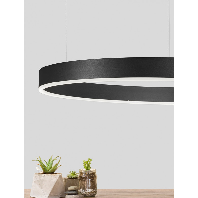 Lampa wisząca LED Gemma | Nowoczesna lampa okrągła czarna