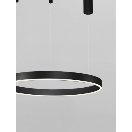 Lampa wisząca LED Gemma - nowoczesny design, 60cm, czarna