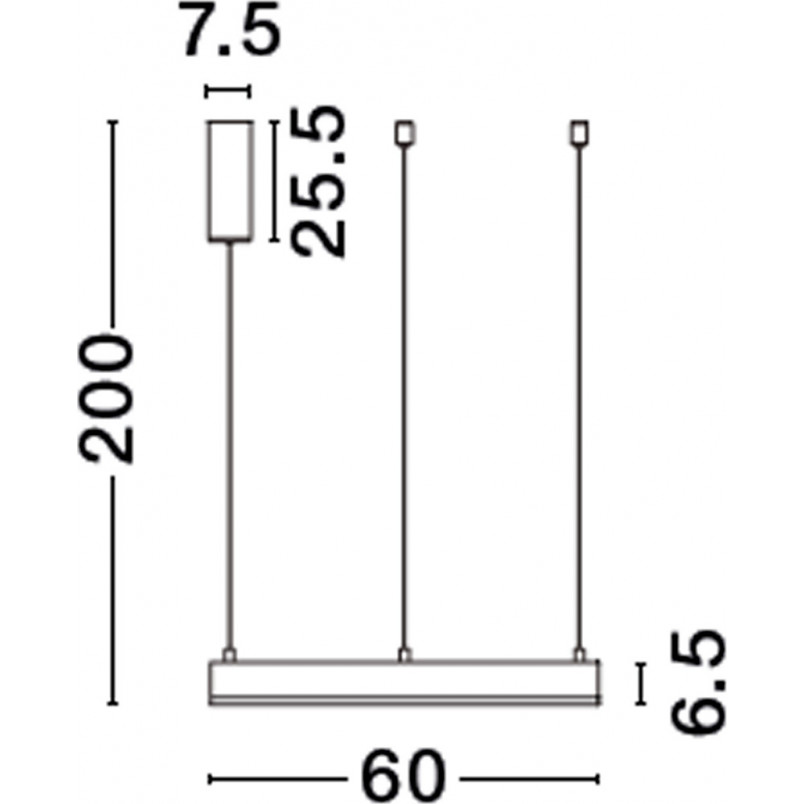 Lampa wisząca LED Gemma - nowoczesny design, 60cm, czarna