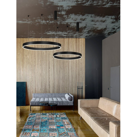 Lampa wisząca LED Gemma - nowoczesny design, 60cm, czarna