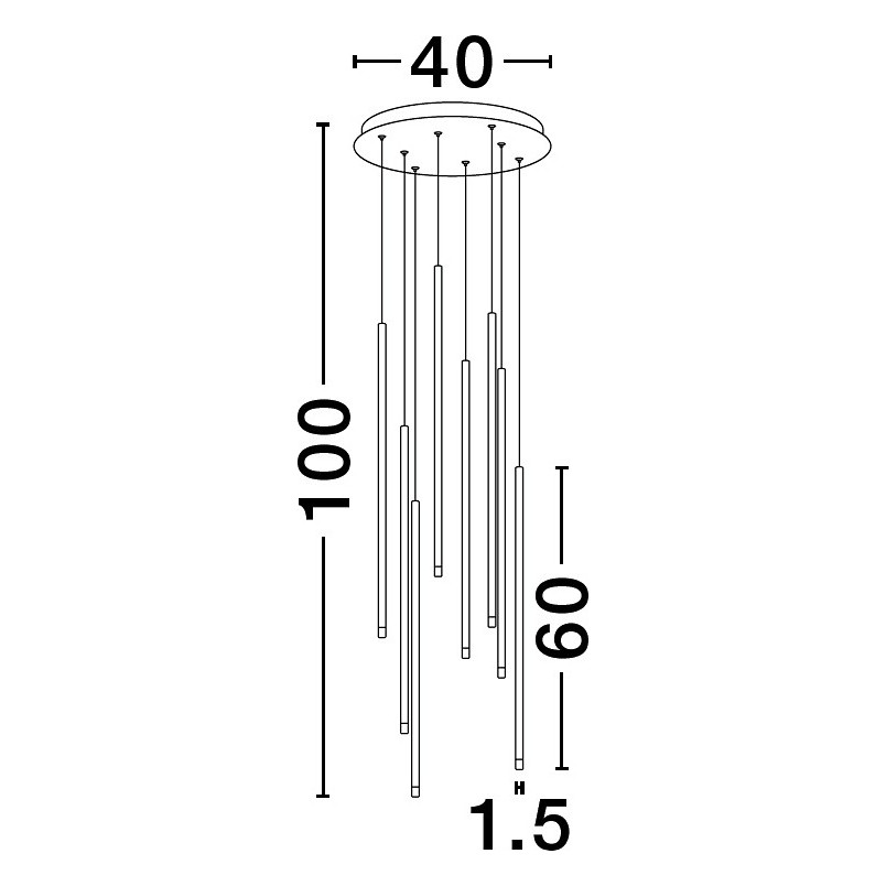 Lampa wisząca LED Simple - czarna, 40cm | Decolab24