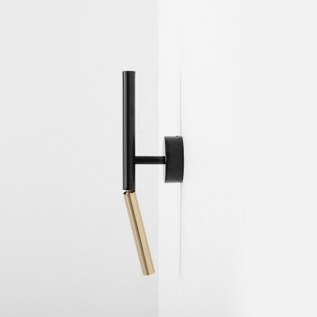 Kinkiet minimalistyczny Stick czarny/złoty Aldex | Regulowany