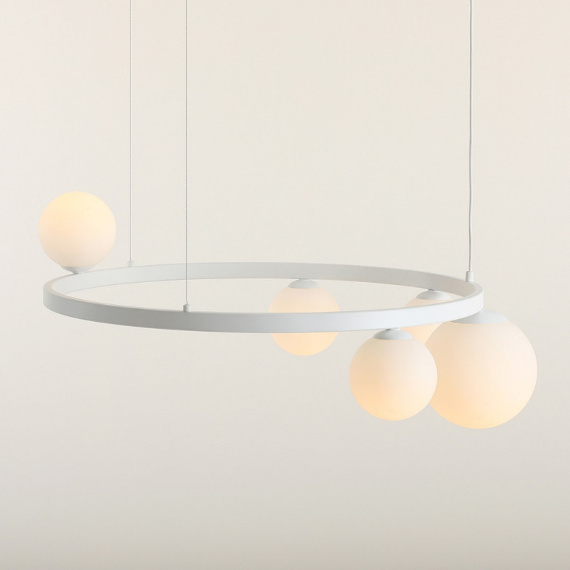 Lampa Wisząca Garda Black Ring V - Aldex | Białe Kule