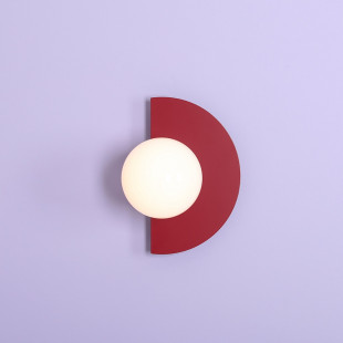 Kinkiet Loop Aldex: Szklana kula, czerwony - Retro design