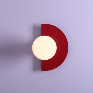 Kinkiet Loop Aldex: Szklana kula, czerwony - Retro design