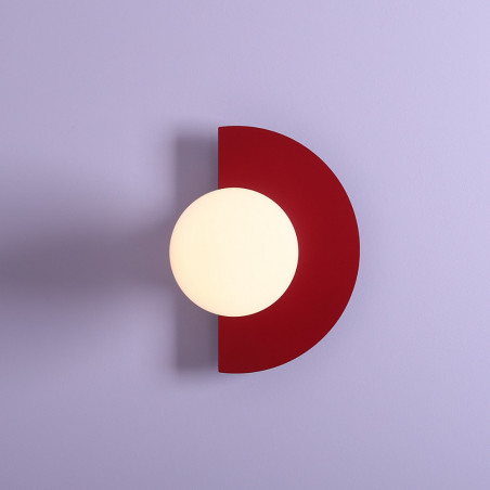 Kinkiet Loop Aldex: Szklana kula, czerwony - Retro design